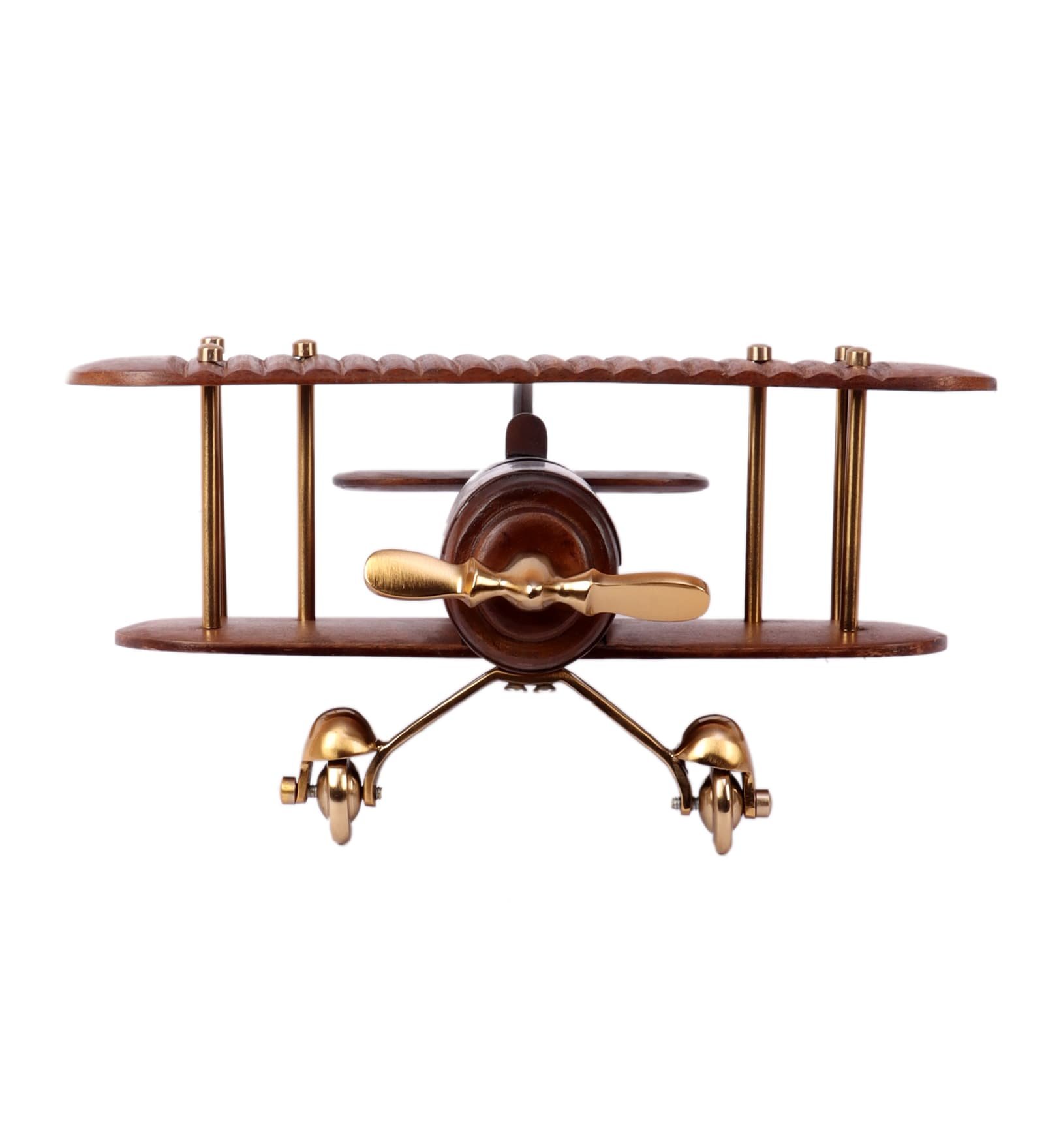Golden Vintage Airplane Sheesham Wood Table Accent